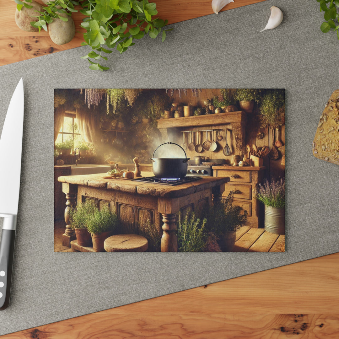 Country Kitchen Glass Cutting Board