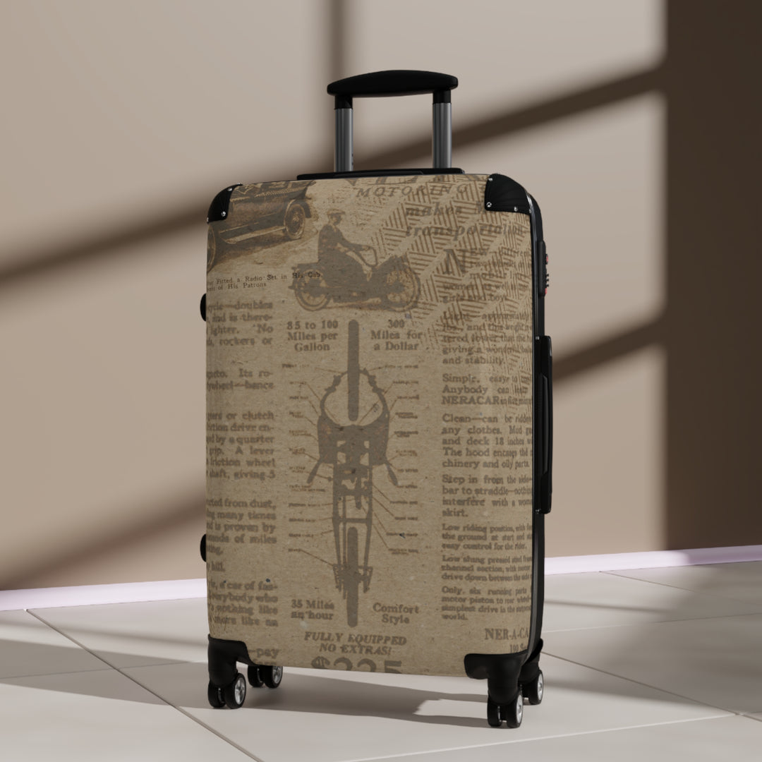 Vintage Newsprint Suitcase