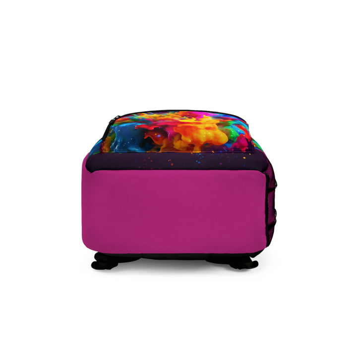 Rainbow Paint Splash Backpack (Pink)