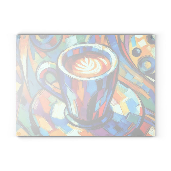 Coffee Time Glass Cutting Board