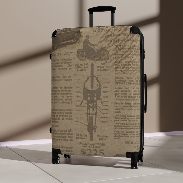 Vintage Newsprint Suitcase