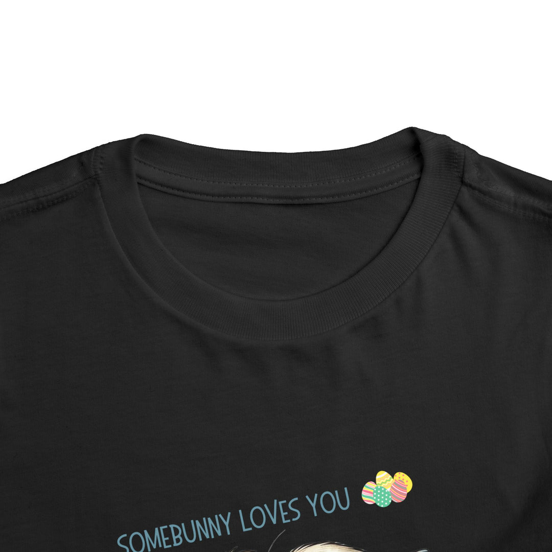 Somebunny Loves You (Blue Letters) Toddler Short Sleeve Tee