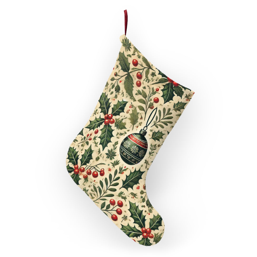 Holly Leaf Large Christmas Stocking