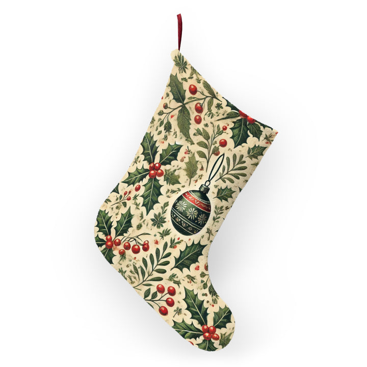 Holly Leaf Large Christmas Stocking