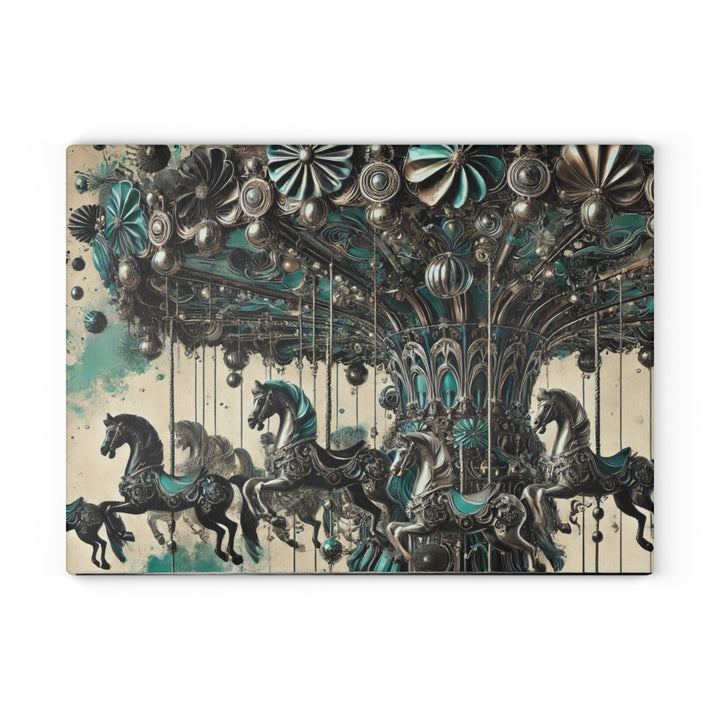 Dark Merry Go Round Glass Cutting Board