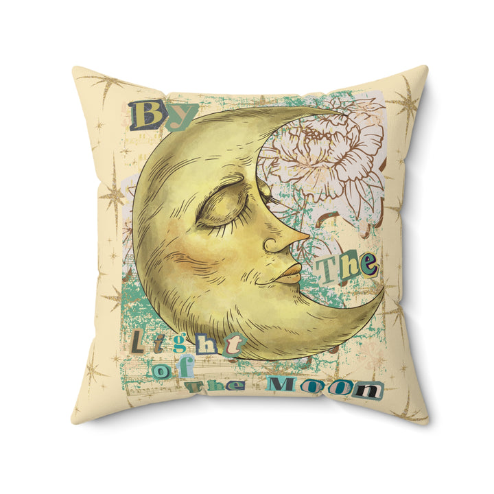 Light of the Moon Faux Suede Square Pillow