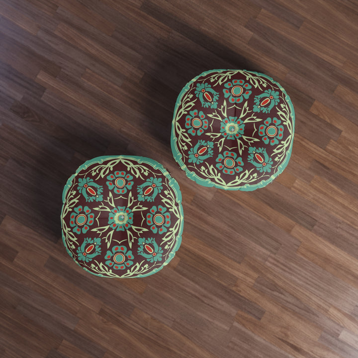 Boho Mosaic Tufted Floor Pillow, Round