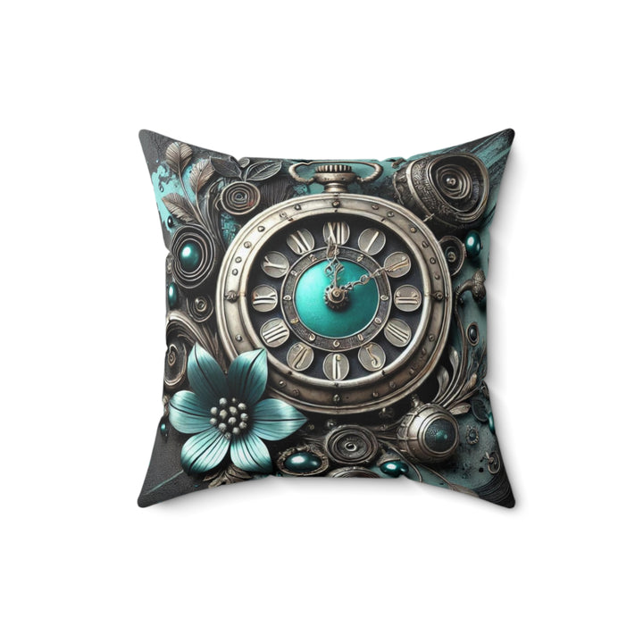 Delicate Time Faux Suede Square Pillow