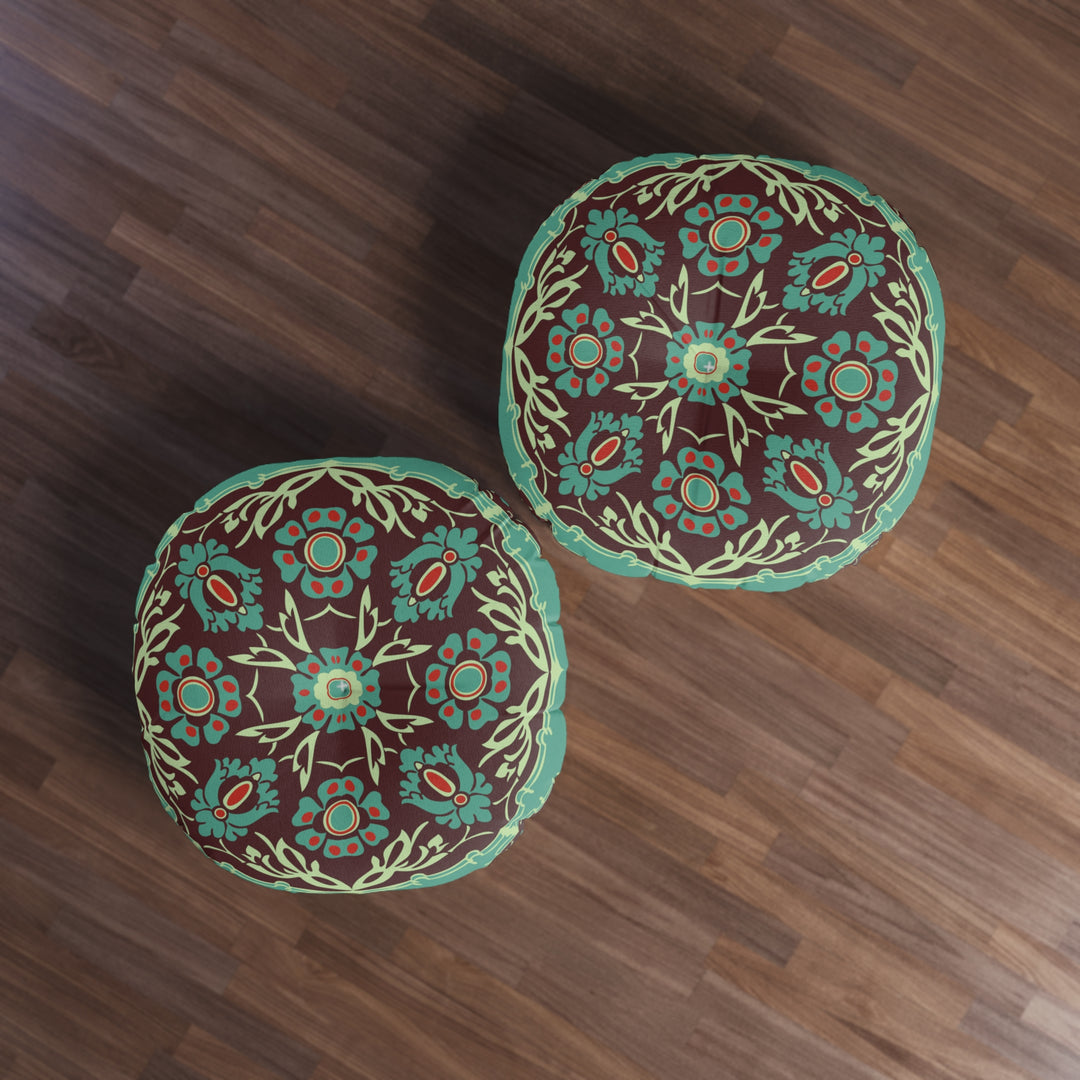 Boho Mosaic Tufted Floor Pillow, Round