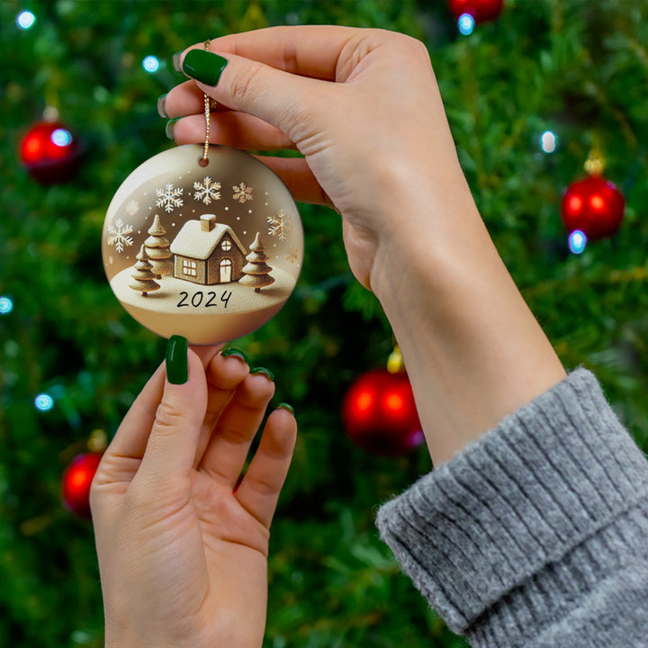 Snow Globe Ceramic Ornament