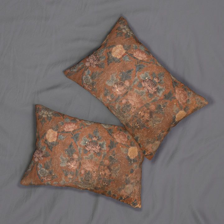 Rust and Rose Spun Polyester Lumbar Pillow