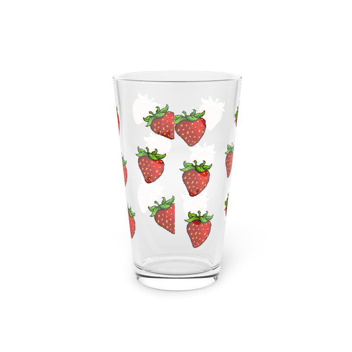 Strawberry Pint Glass, 16oz