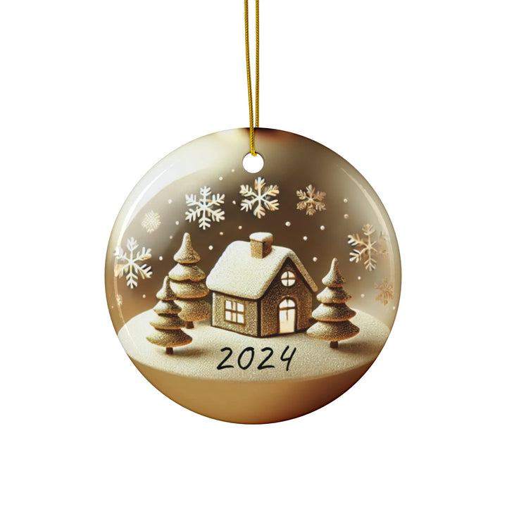 Snow Globe Ceramic Ornament