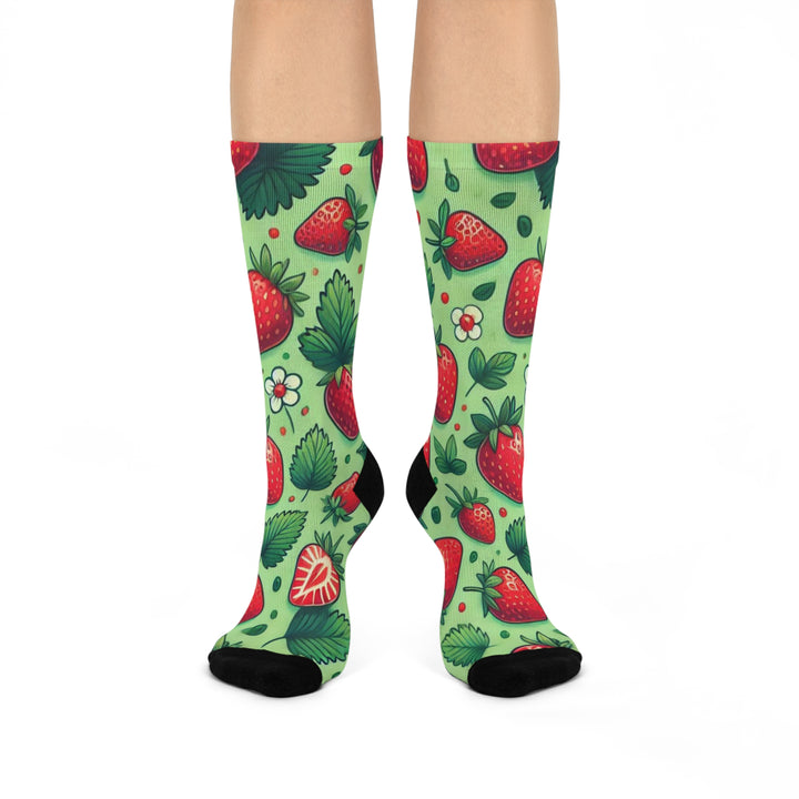 Strawberries Cushioned Crew Socks