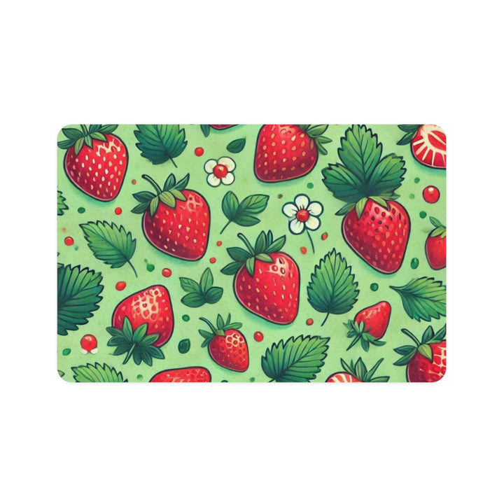 Strawberries Pet Food Mat (12x18)