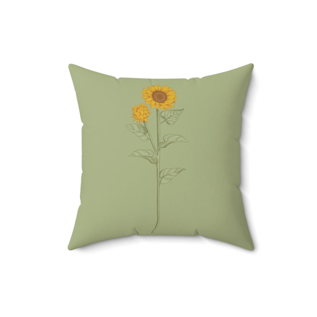 Sunflower Spun Polyester Square Pillow