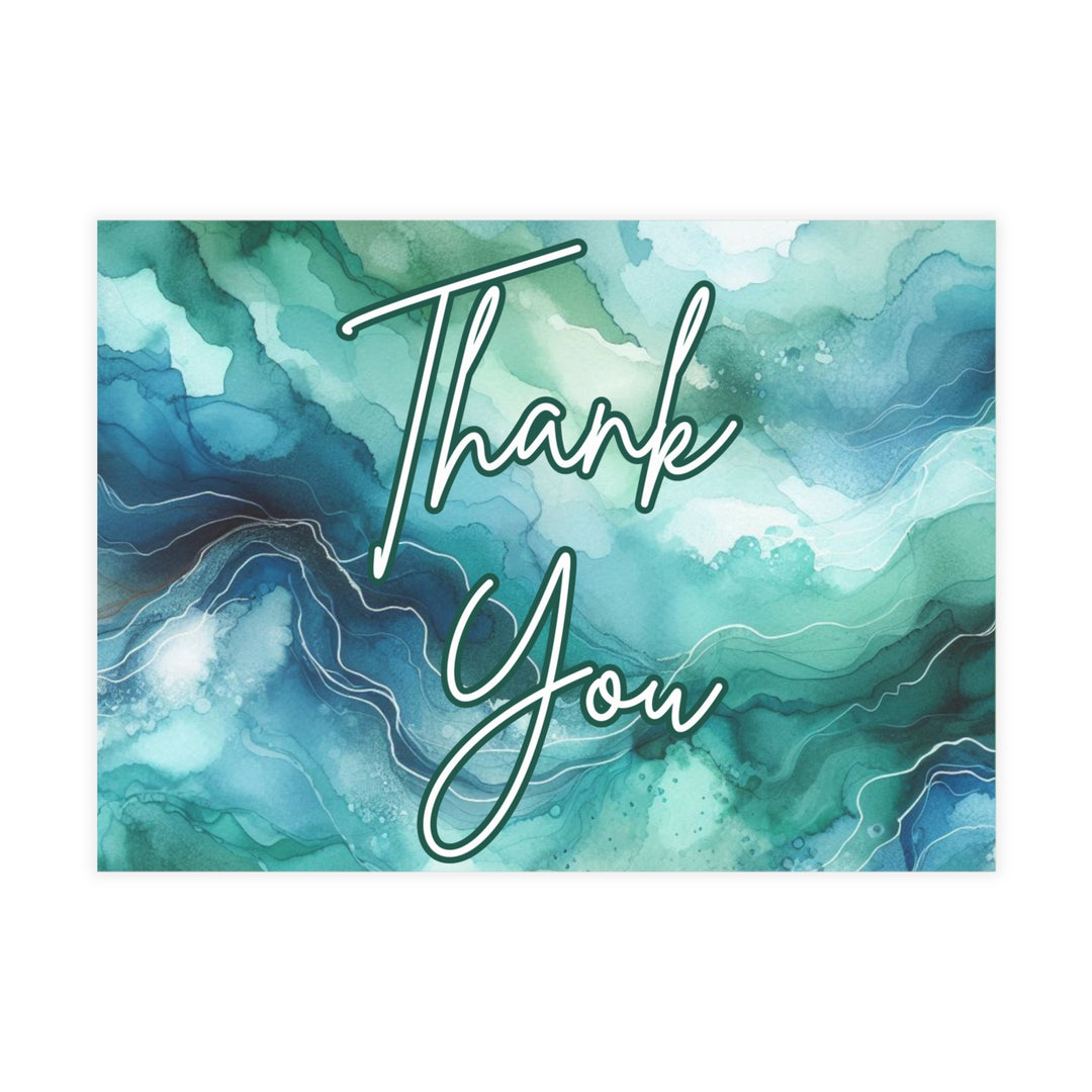 Teal Watercolor Thank You Postcard Bundles (envelopes included)