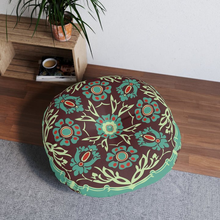 Boho Mosaic Tufted Floor Pillow, Round