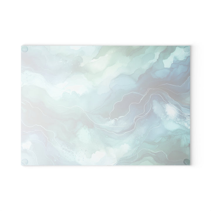 Teal Watercolor,  Glass Cutting Board