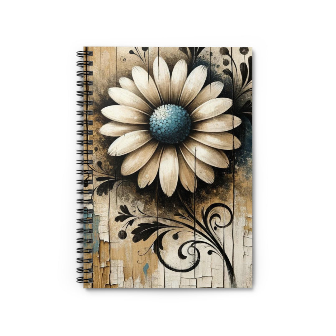 Rustic Daisy Spiral Notebook - Ruled Line