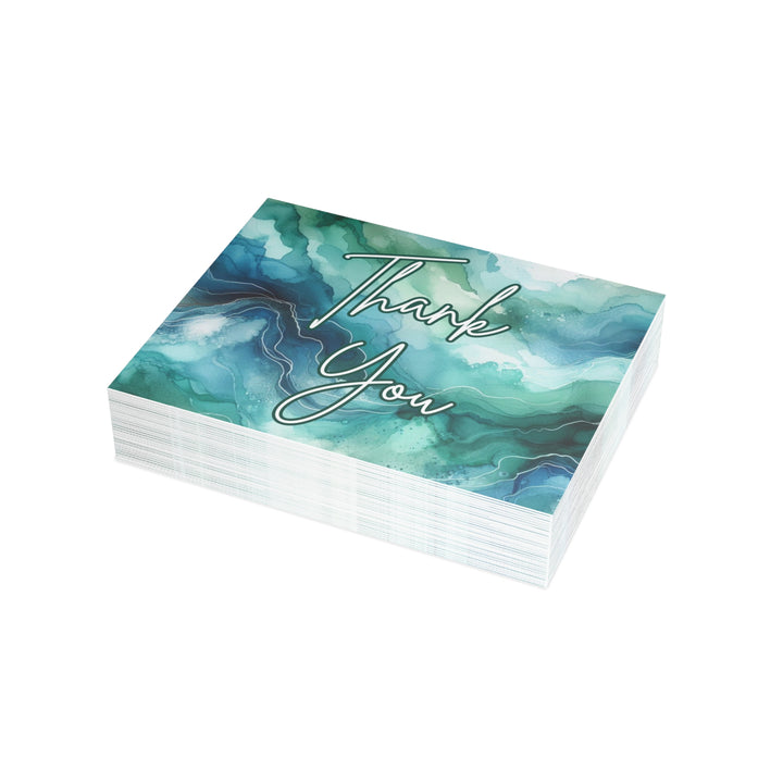 Teal Watercolor Thank You Postcard Bundles (envelopes included)