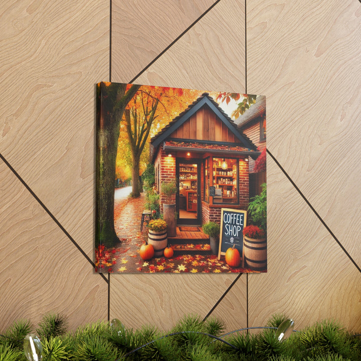 Fall Coffee Shop Canvas Gallery Wraps