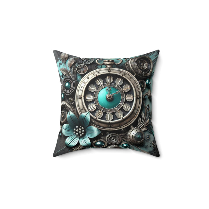 Delicate Time Faux Suede Square Pillow